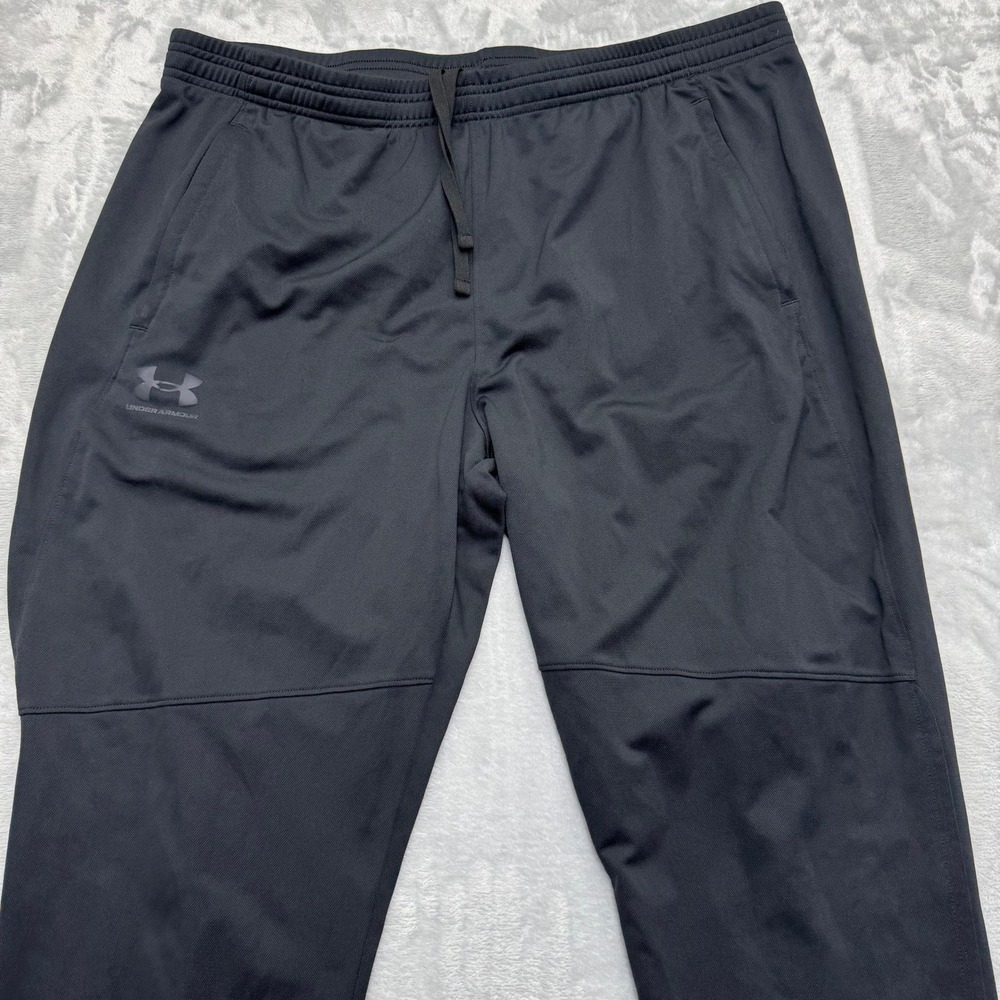 Under Armour Joggers Men XXL Black 1366203 Fitted Pique Track Pants Athletic - Picture 12 of 14
